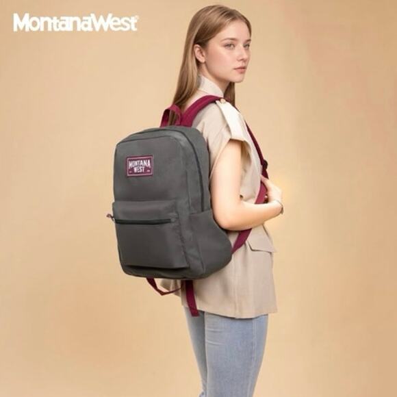 NEW Montana West 2 Pack Backpack Set Black Gray Lightweight Travel School Unisex